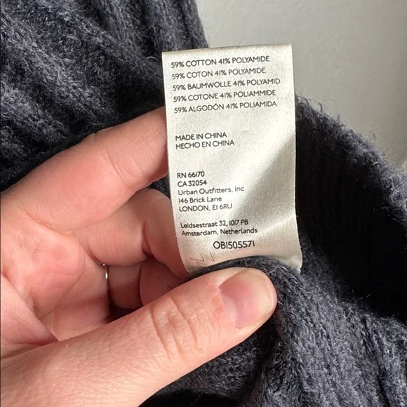 Free People Big City Turtleneck Knit Sweater Gray Ribbed XS - Picture 4 of 7